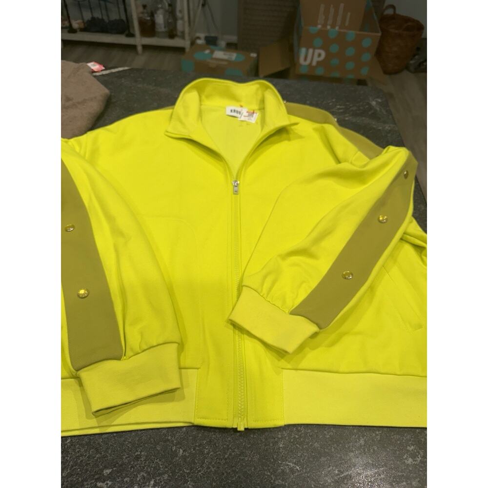Krost NY Yellow Hardware Deco Neon Track jacket Mens L Outerwear Streetwear